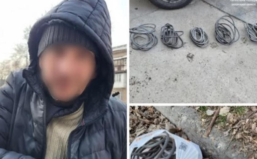 A cable thief has been caught once again in Zaporizhzhia.